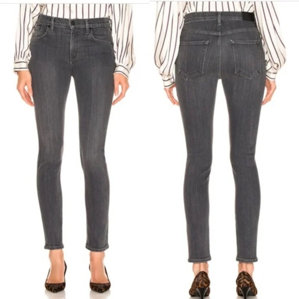 Goldsign The Profit Classic Mid Rise Ankle Skinny Jeans Slate Grey Size 28